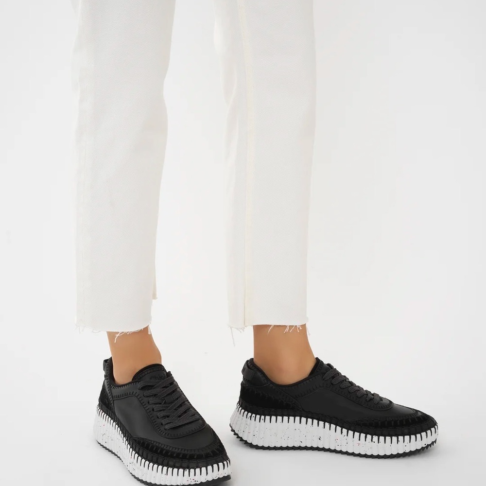 Chloe Nama Mixed Media Platform Sneakers